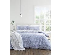 Bianca Shadow Leaves Blue 100% Cotton Duvet Set One Colour