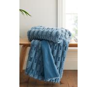 Bianca So Soft Carved Faux Fur 150x200 cm Blanket Throw Blue