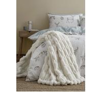 Bianca Fine Linens Bianca Carved Faux Fur Blanket Throw Cream