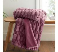 Bianca So Soft Carved Faux Fur 150x200cm Blanket Throw Pink