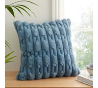 Bianca So Soft Carved Faux Fur Cushion - Blue - Blue - 50x50cm