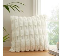 Bianca So Soft Carved Faux Fur Cushion - Cream - Cream - 50x50cm