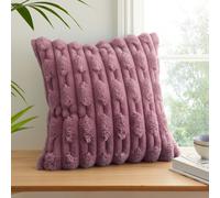 Bianca So Soft Carved Faux Fur Cushion - Pink - Pink - 50x50cm