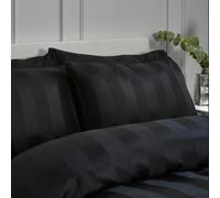 Catherine Lansfield So Soft Satin Stripe Standard Pillowcase Pack of 4 Black