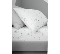 Bianca 'Stars' Cotton Fitted Sheet in White | Size: Junior Bianca White Junior