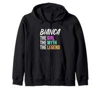 Bianca The Girl The Myth The Legend Funny Name Zip Hoodie