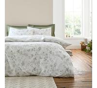 Bianca Thea Floral 200 Thread Count Cotton Reversible Super King Duvet Cover Set with Pillowcases Green