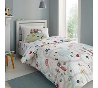 Bianca Transport Cotton Junior Duvet Cover Set with Pillowcases White