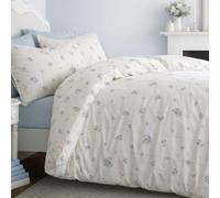 Bianca Vintage Rosebud Lace 200 Thread Count King Duvet Set Blue