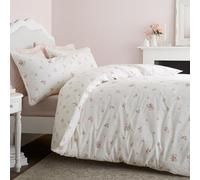 Bianca Vintage Rosebud Lace 200 Thread Count Single Duvet Set Cream | Reversible