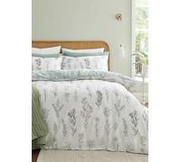 Bianca Wild Flowers 200 Thread Count Cotton Double Duvet Cover Set with Pillowcases Green