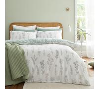 Bianca Wild Flowers 200 Thread Count Cotton Double Duvet Cover Set with Pillowcases Green