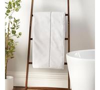 Bianca Zero Twist Satin Stitch Cotton Towel - White - Bath Towel