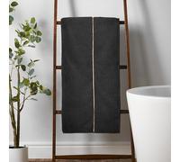 Bianca Zero Twist Satin Stitch Cotton 70x127cm Bath Towel Black