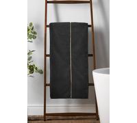 Bianca Fine Linens Zero Twist Satin Stitch Cotton 50X90Cm Hand Towel Black