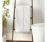 Bianca Zero Twist Satin Stitch Cotton Towel - White - Bath Towel
