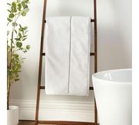 Bianca Zero Twist Satin Stitch Cotton Towel - White - Hand Towel