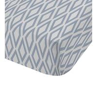 Bianca Ziggurat Fitted Sheet and Pillowcase White 90 x 200 + 50 x 80 cm