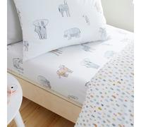 Bianca Zoo Animals Cotton Double Fitted Sheet White