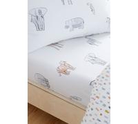 Bianca Zoo Animals Cotton Fitted Sheet - Single