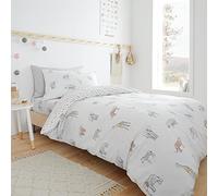 Bianca Zoo Animals Cotton Junior Cotton Duvet Cover Set with Pillowcases White