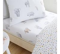 Bianca Zoo Animals Cotton Single Fitted Sheet White