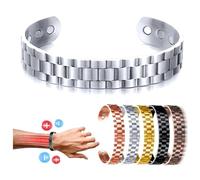 Biancat ProstaPower Magnetic Copper Band,Magnetic Copper Prostate Band,Adjustable Length Prostapower Magnetic Band,Magnetic Bracelet for Men Restore Erectile Confidence & Regain Vitality (Silver)