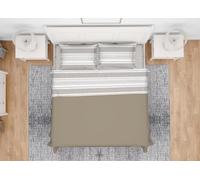 BIANCHERIAWEB Complete Bed Sheet Set in 100% Cotton, Made in Italy, Striped Pattern Fine Stripe Design New