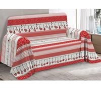 BIANCHERIAWEB Granfoulard Furniture Cover Cotton Bedspread Multipurpose Winter Designs OB 1 Square Dream Red