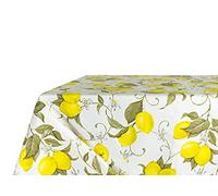 BIANCHERIAWEB Kitchen Tablecloth 140 x 140 cm with Cedar Lemon Design Summer Made in Italy Table Cover in 100% Cotton