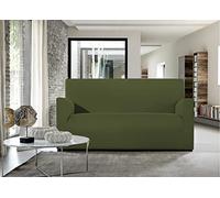 BIANCHERIAWEB Magico Stretch Armchair Cover, Sofa Cover, Solid Colour Green, Suitable for Armchairs from 85 to 100 cm with Seat Depth 65 cm, Anti-Stain and Anti-Pile Chair Cover