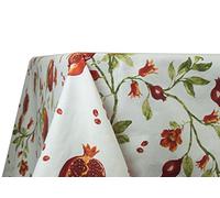BIANCHERIAWEB Pomegranate Design Kitchen and Living Room Tablecloth, Made in Italy, 100% Cotton, 140x140 cm