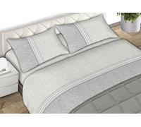 BIANCHERIAWEB Set of 100% cotton flannelled bed sheets and pillowcases made in Italy floral pattern Python skin design mod. C.N for double bed