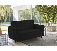 BIANCHERIAWEB Sofa Cover Solid Colour Stretch Stain Resistant Moulded Model Black 4 Seater Black