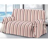 BIANCHERIAWEB Sofa Cover with Tie Bow, Cover for Sofa, Sofa Cover, Made in Italy, 2 Seater Riviera Bordeaux Colour