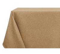 BIANCHERIAWEB Tablecloth Kitchen Living Room Anti-Stain Water-Repellent Linen 120 x 160 cm Coffee Milk