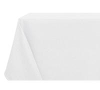 BIANCHERIAWEB Tablecloth Kitchen Living Room Stain Resistant Water-Repellent Linen 140 x 140 cm White