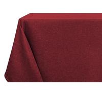 BIANCHERIAWEB Tablecloth Kitchen Living Room Stain Resistant Water-Repellent Linen 140 x 300 cm Burgundy