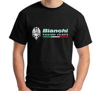 Bianchi Passione Celeste Bicycle Mens T-Shirt Black Size L