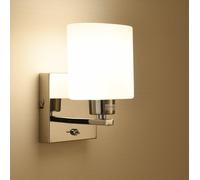 HARPER LIVING Wall Light 1xE14 Modern Wall Sconce with ON/Off Toggle Switch, Polished Chrome Finish Indoor Reading Light, Oval Shade Class 2 Double Insulated Wall Lamp for Bedroom Living Room Hallway