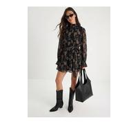 Bianco Lucci Women's Belted Paisley Print Turtleneck Mini Dress in Black | Size: Small Bianco Lucci Black S