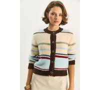 Bianco Lucci Women's Buttoned Crew Neck Cardigan Bianco Lucci Multicolor One Size