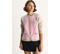 Bianco Lucci Womens Cellular Knit Button-Up Cardigan - Multicolour - Size Small/Medium