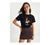 Bianco Lucci Womens Embroidered Crew Neck T-Shirt - Black - Size Large