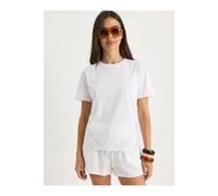 Bianco Lucci Women's Embroidered Crew Neck T-Shirt in White | Size: Small Bianco Lucci White S