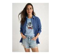 Bianco Lucci Womens Embroidered Crew Neck T-Shirt - Light Blue