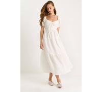 Bianco Lucci Women's Embroidered Heart Collar Maxi Dress in White | Size: Medium Bianco Lucci White M