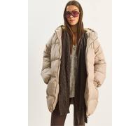Bianco Lucci Women's Hooded Oversized Thick Puffer Jacket in Beige Bianco Lucci Beige One Size
