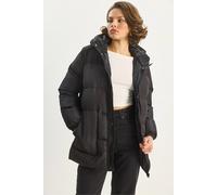 Bianco Lucci Womens Hooded Puffer Down Coat - Black - Size Small