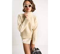 Bianco Lucci Women's Oversized Knit Turtleneck Sweater in Cream Bianco Lucci Cream One Size
